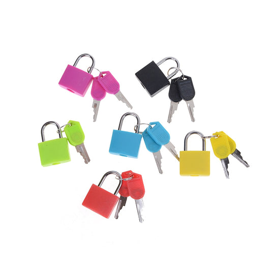 Small Mini Strong Steel Padlock Travel Suitcase Lock With 2 Keys