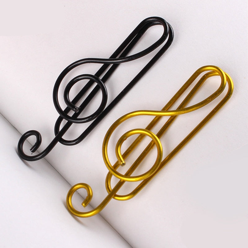 40pcs Creative Music Note Shaped File Paper Clip Bookmark