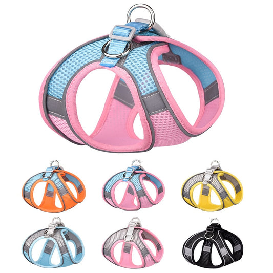 Pet Harness Vest With Leash Reflective Nylon - Harness Collars