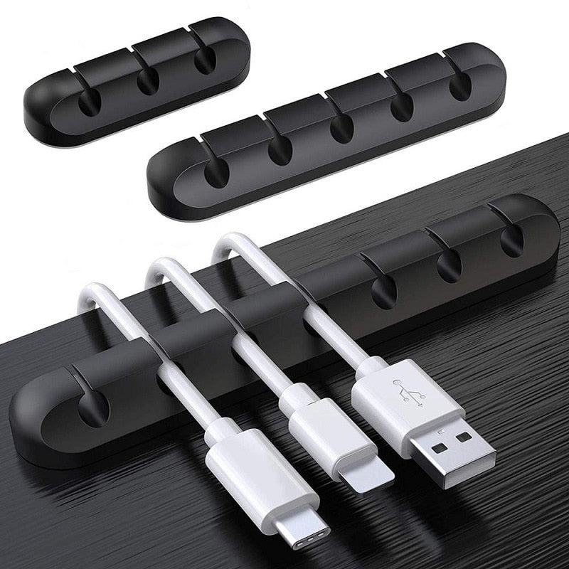 3/5/7 Clips Adhesive Silicone Cable Organizer