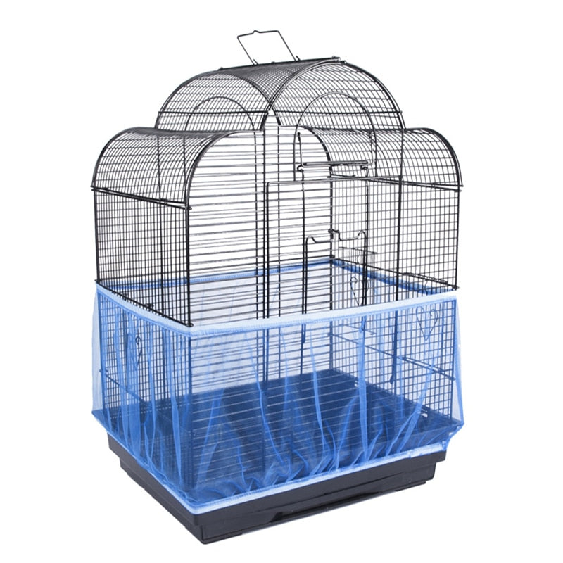 Receptor Seed Guard Nylon Mesh Bird Cover - Soft Easy Cleaning Nylon Airy Fabric Mesh Cage Cover - Seed Catcher Guard