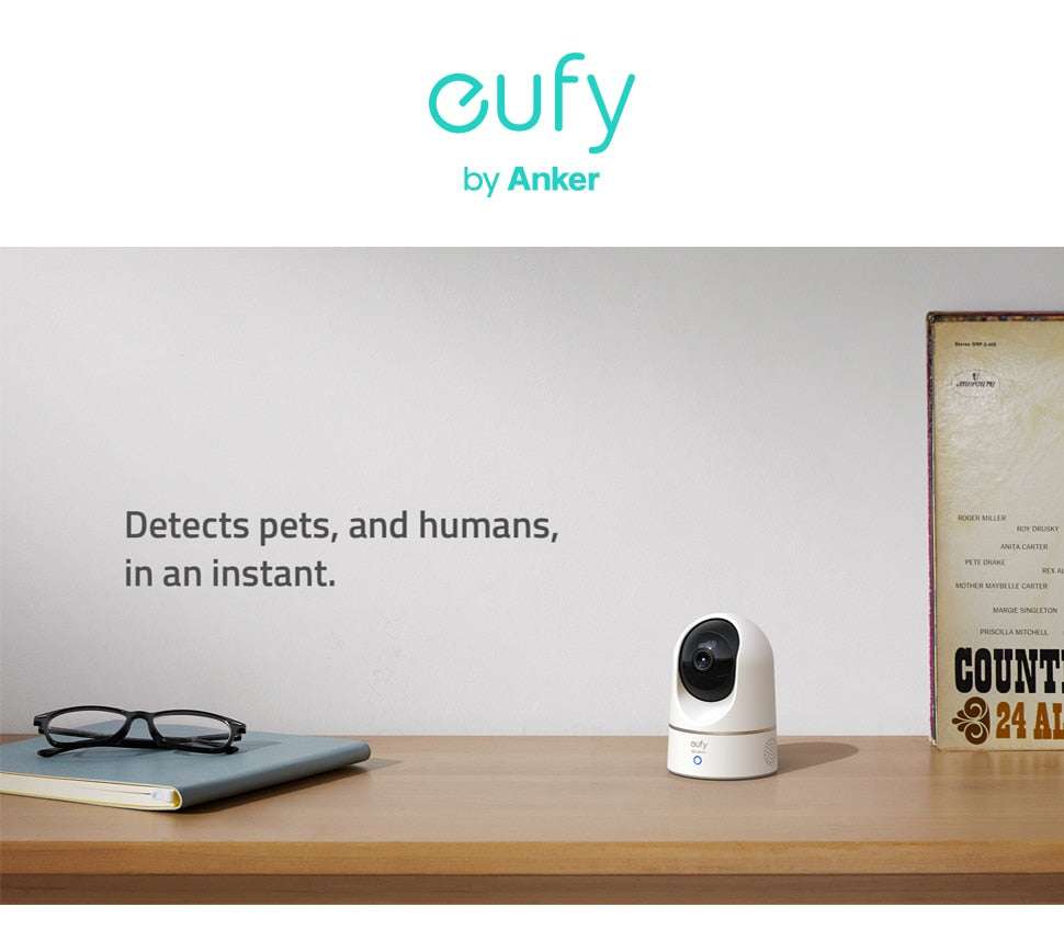 eufy Security Solo 2K Indoor Cam P24 - Mini Wifi Camera Human AI Voice Assistant Compatibility Motion Track