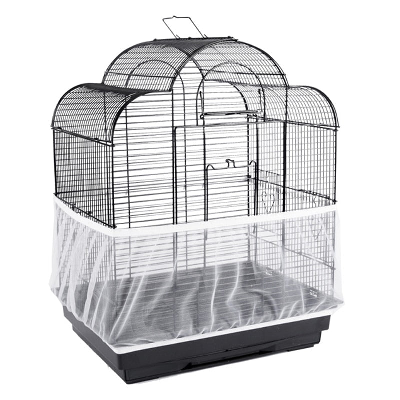 Receptor Seed Guard Nylon Mesh Bird Cover - Soft Easy Cleaning Nylon Airy Fabric Mesh Cage Cover - Seed Catcher Guard