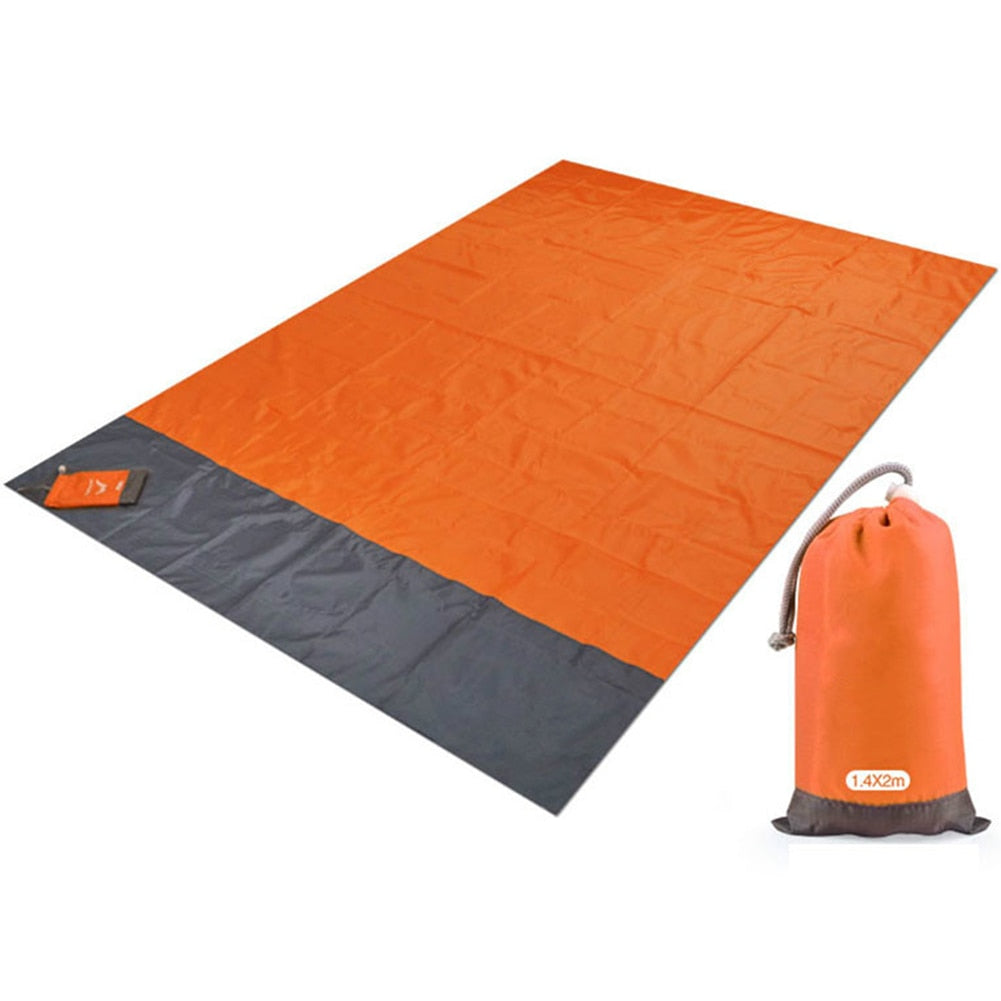 Beach Blanket Waterproof Pocket Mat, 2x2.1m/ 2x1.4m Folding Camping Mat - Portable Mat Outdoor Picnic Mat Sand Beach Mat