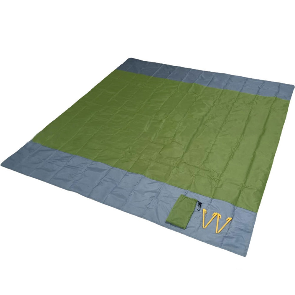 Beach Blanket Waterproof Pocket Mat, 2x2.1m/ 2x1.4m Folding Camping Mat - Portable Mat Outdoor Picnic Mat Sand Beach Mat